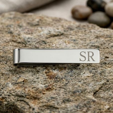 Handcrafted 925 Silver Personalized Engraved Tie Bar
